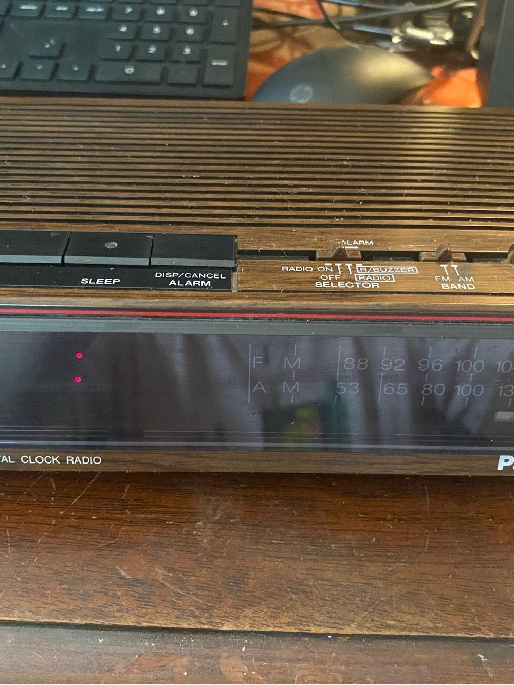 Panasonic Wood Look Vintage Digital Clock Radio with Red LED RC-6060